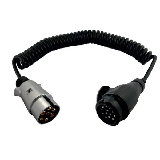 Przewód spiralny, wtyczki metal. 7PIN + plast. 13PIN
